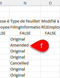 Capture d’écran : Feuille de calcul Excel