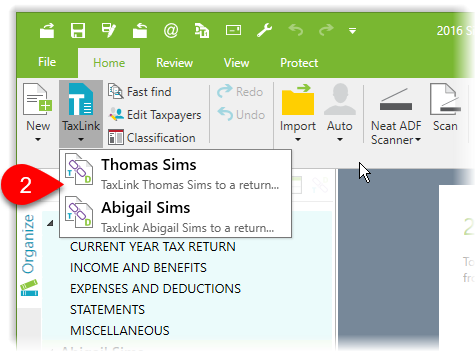 TaxLink in DoxCycle to link a file