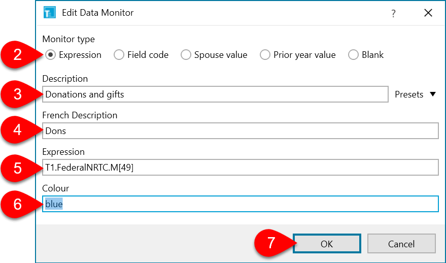 Screen Capture: Edit a Data Monitor Expression