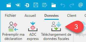 Screen Capture: Data menu in TaxCycle