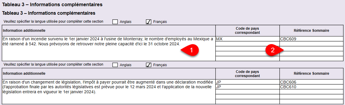 Capture d’écran : Tableau 3