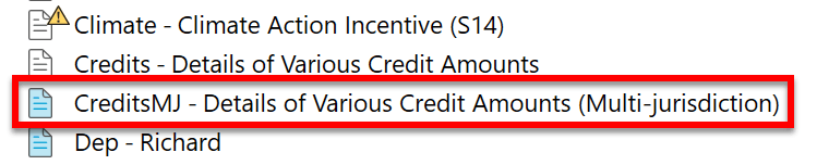 Screen Capture: CreditsMJ Worksheet