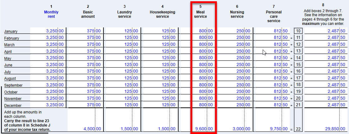 Screen Capture: Incorrect amounts in Part 4 table