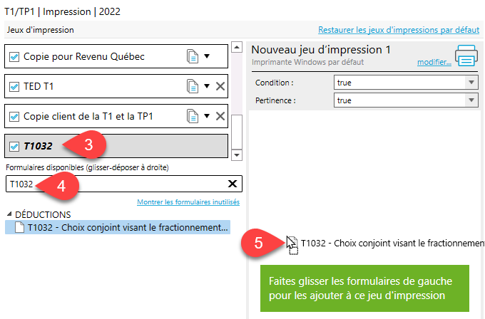 Capture d’écran : Jeu d'impression T1032