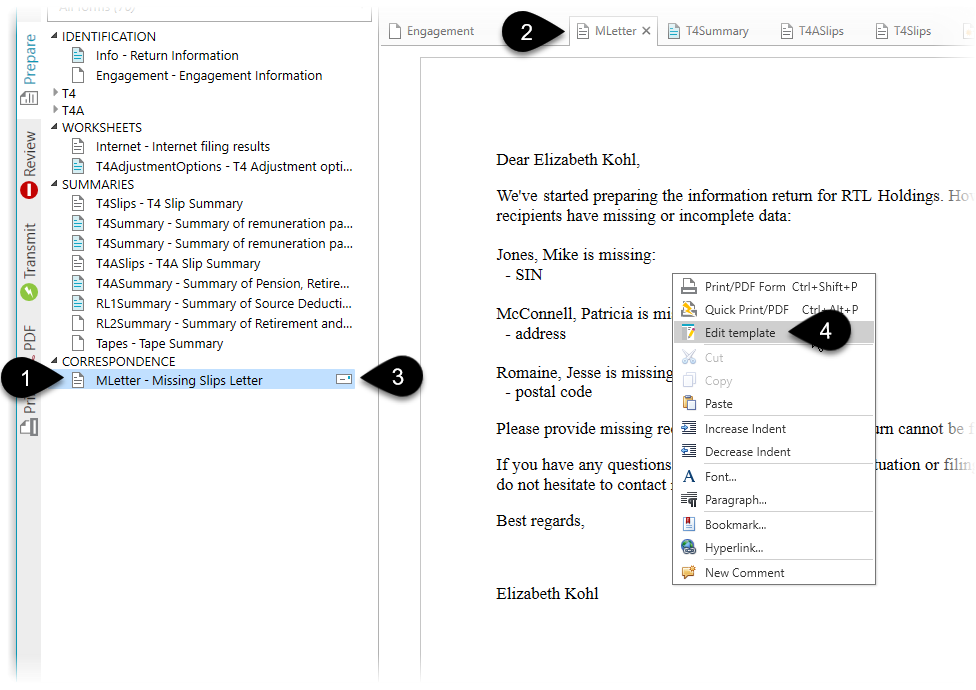 Email the MLetter to gather missing slip information