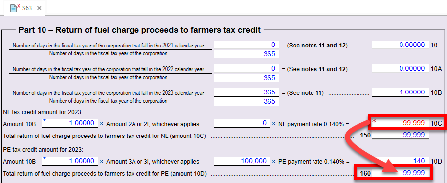 Screen Capture: Wrong amount on line 160