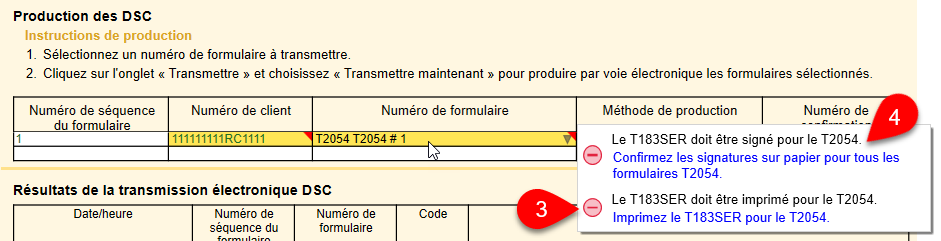 Capture d'écran : Solution rapide des DSC