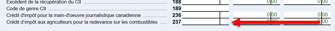 Capture d’écran : case 237 du T5013