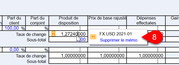 Supprimer le mémo