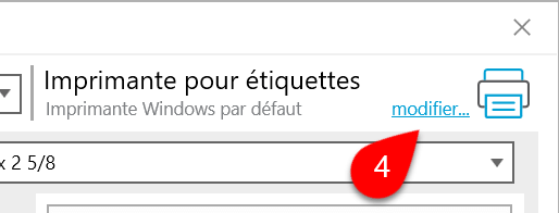 Capture d’écran : Modifier les paramètres d’impression 