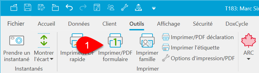 Image : imprimer/PDF formulaire