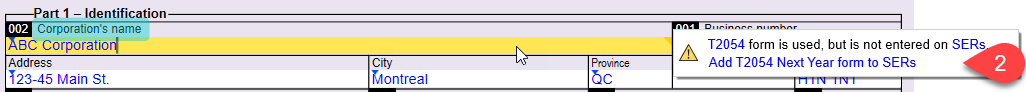 Screen Capture: Add form to SERs worksheet