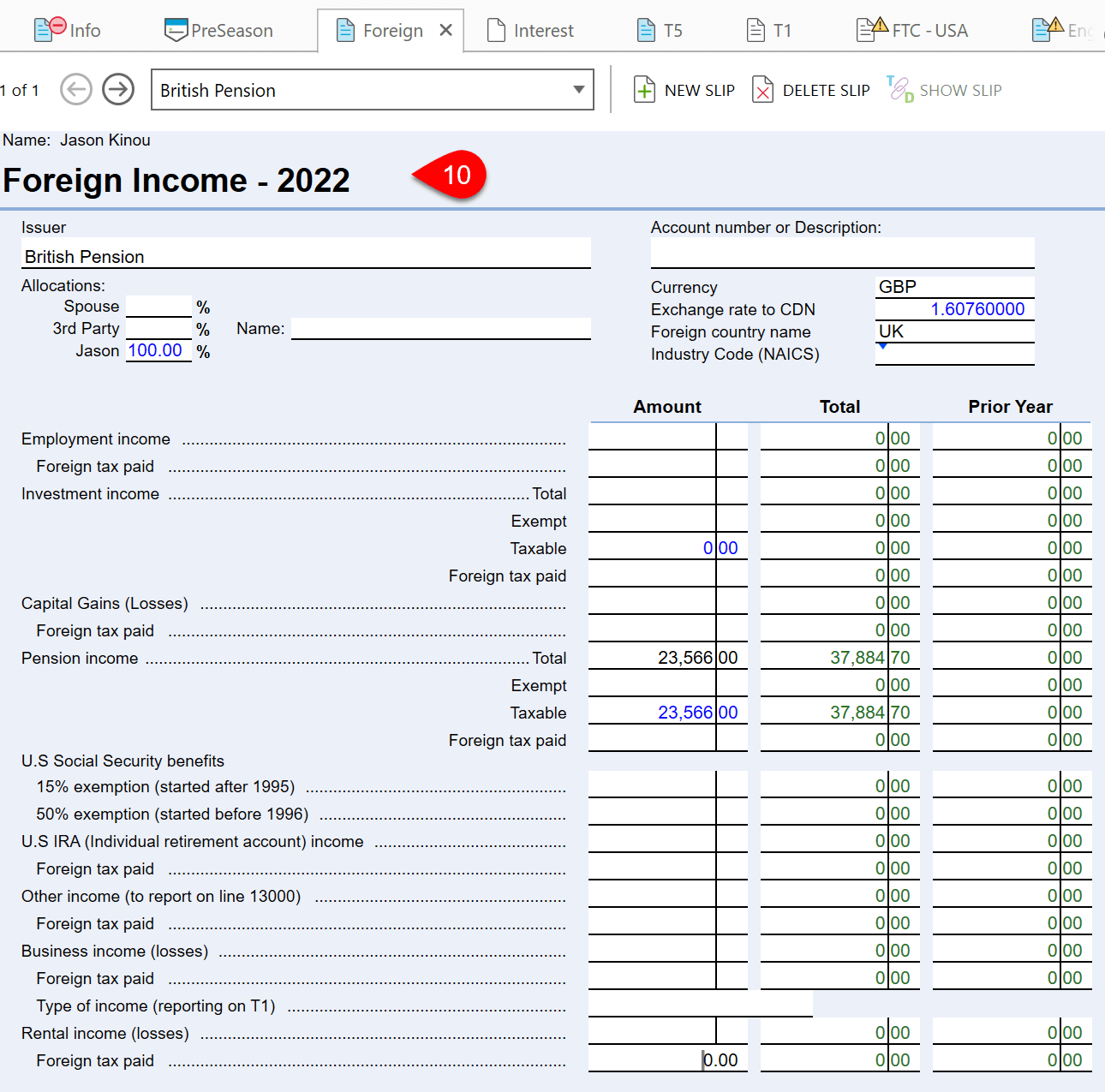 Screen Capture: Foreign Slip