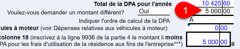 Capture d'écran : Voulez-vous demander un montant différent?