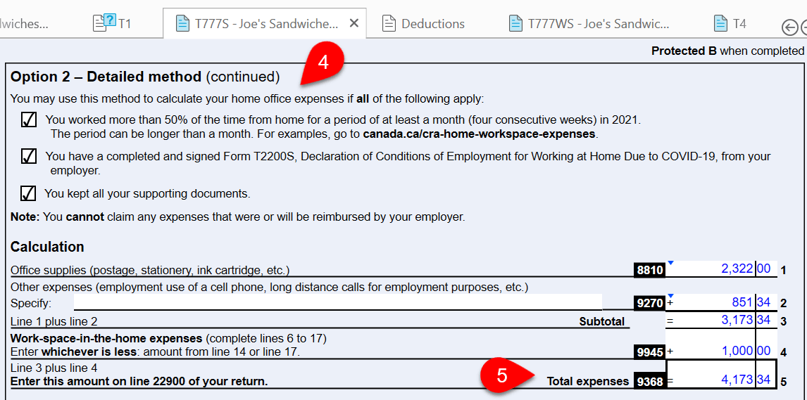 Screen Capture: Option 2 - Detailed method