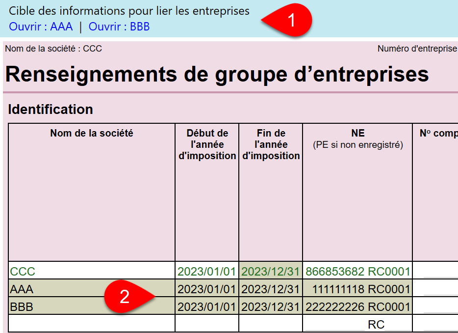 Capture d'écran : Fichier cible