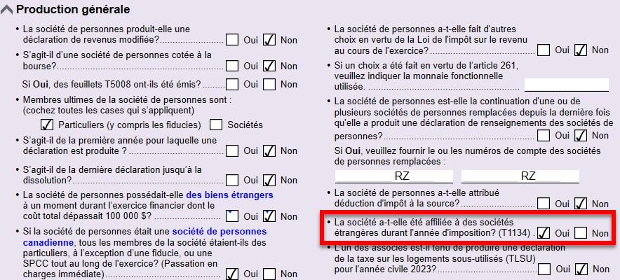 Screen Capture: T1134 question on the Info worksheet