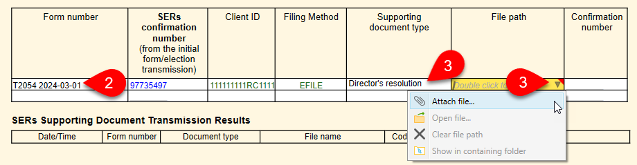 Screen Capture: SERsSupport worksheet