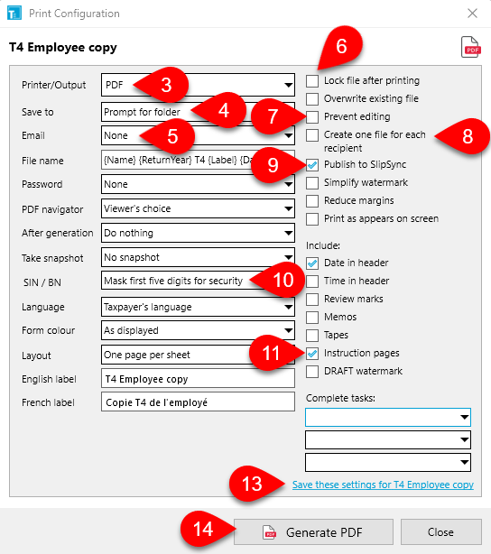 Screen Capture: Generate PDF to Upload to TaxFolder