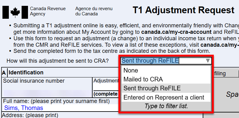 T1 ADJ Filing Method