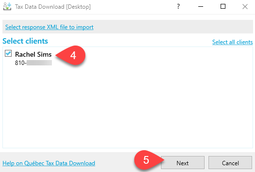 Screen Capture: Tax Data Download