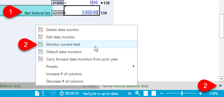 Screen Capture: Monitor current field