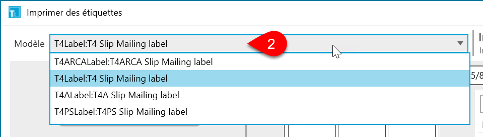 Capture d’écran : ÉtiquetteT4 Étiquette du feuillet T4