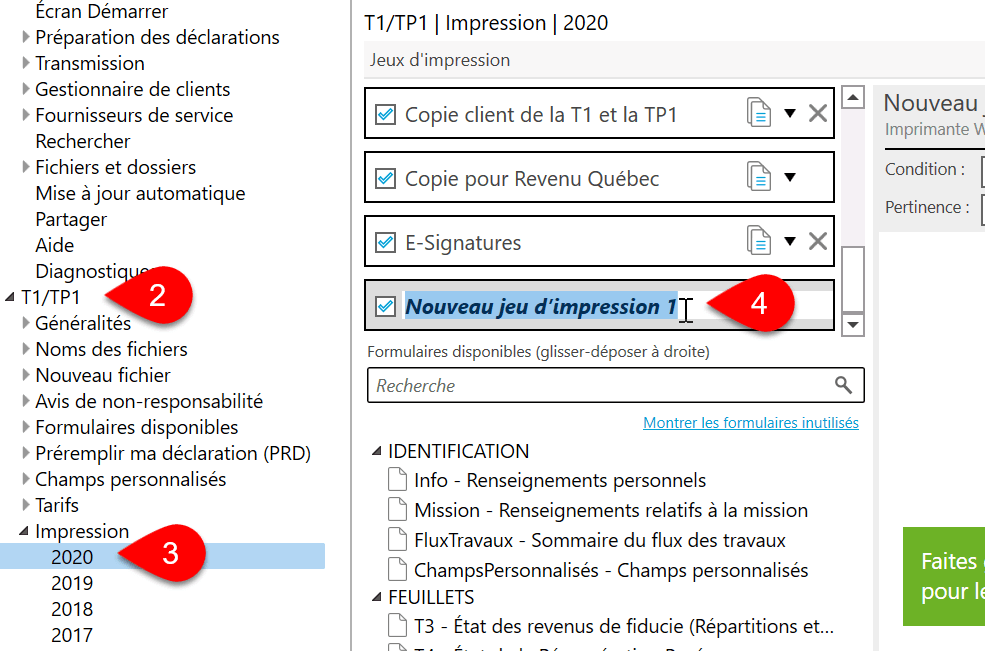 nouveau jeu d'impression