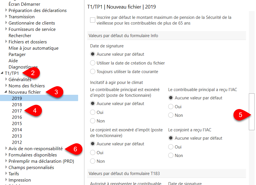 Image : options de nouveau fichier