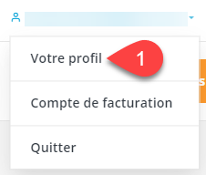 Capture d'écran : Cliquez sur Votre profil pour accéder aux paramètres de votre compte TaxCycle