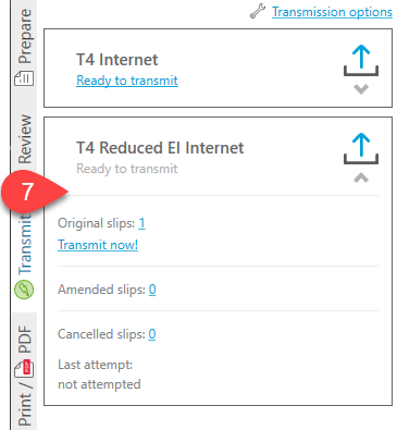 Screen Capture: Transmit reduced EI slips separately