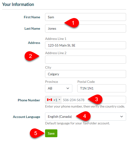 Screen Capture: Updating Preparer Information in TaxFolder