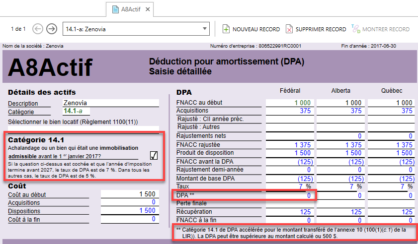 Capture d’écran : A8Actif