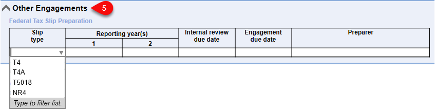 Screen Capture: Other Engagements