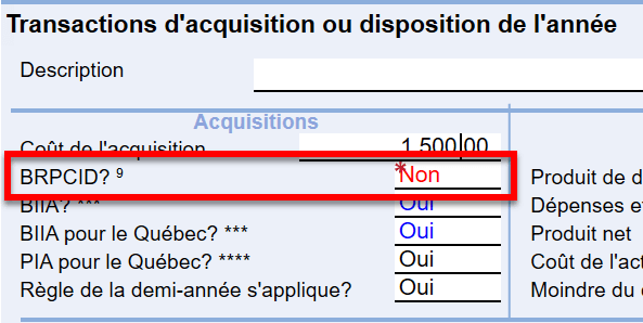 Capture d'écran : Remplacer la question BRPCID