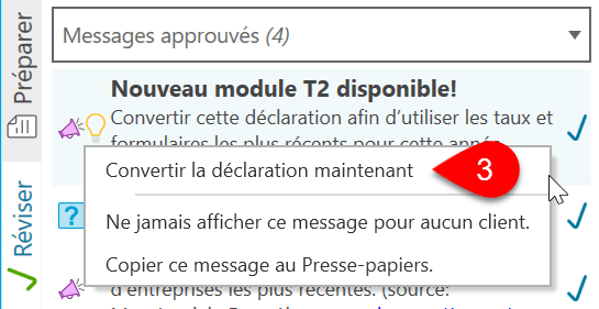 Capture d'écran : Convertir la déclaration maintenant