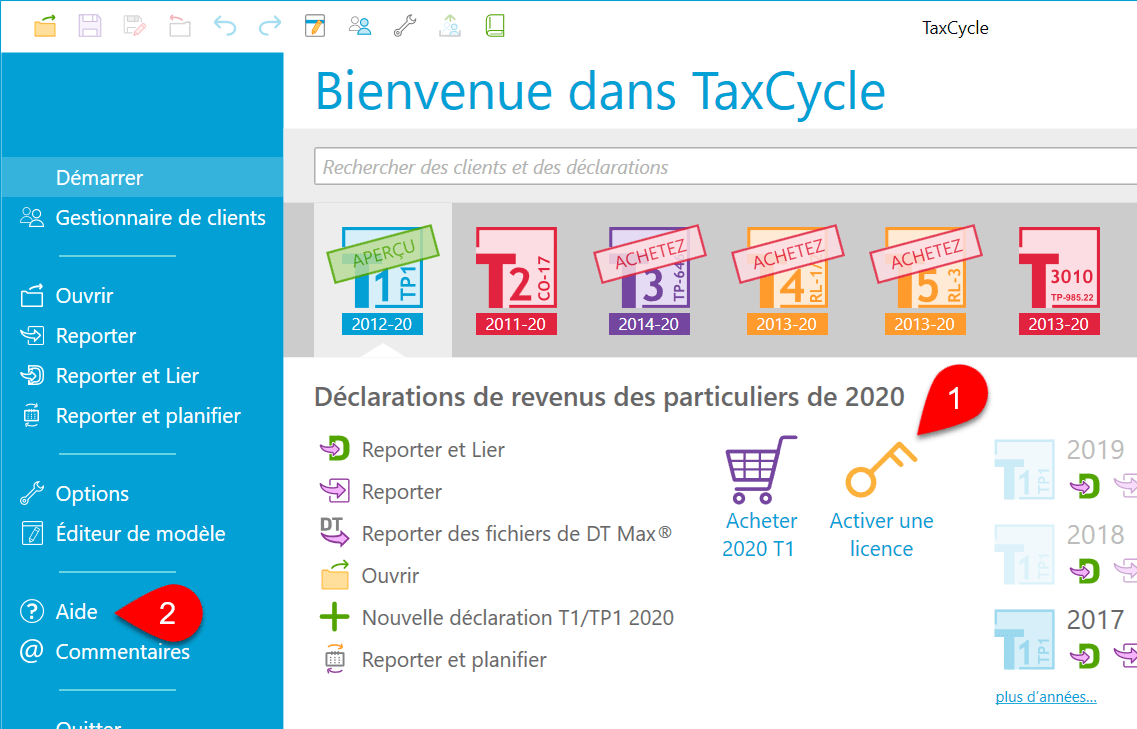 Capture d’écran : Activer une licence renouvelée