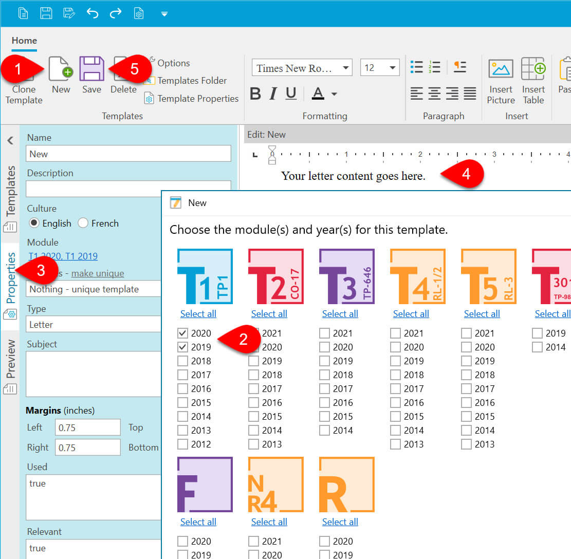 Choose the module(s) and year(s) for this template.