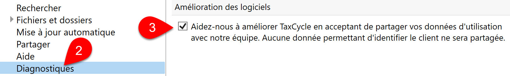 Capture d'écran : Consentement à l'utilisation des données