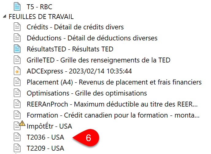 Capture d'écran : CIÉ, T2036 et T2209