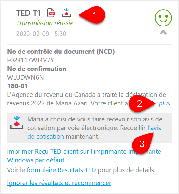 Capture d'écran : TED T1 ADC express