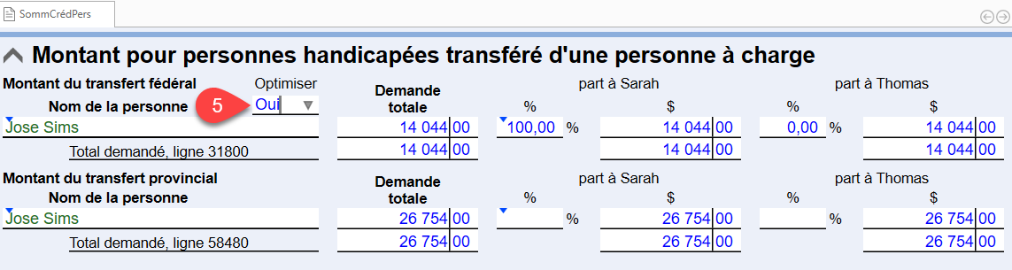 Capture d’écran : Grille SommCrédPers