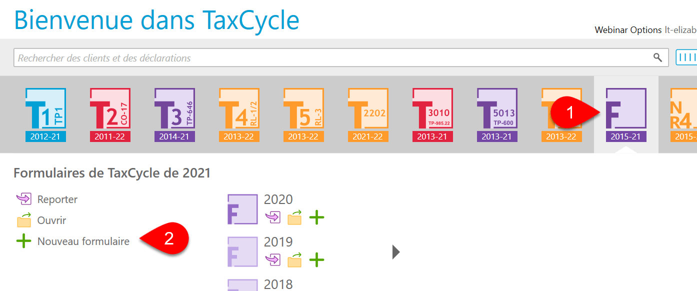 Capture d’écran : CO-1029.83.6.TM Nouveaux formulaires TaxCycle