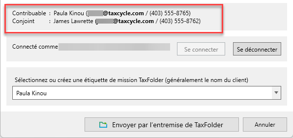 Capture d'écran : Impression d'un formulaire T1032 dans TaxCycle