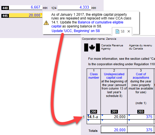 Screen Capture: Update the CEC balance from S10 to S8