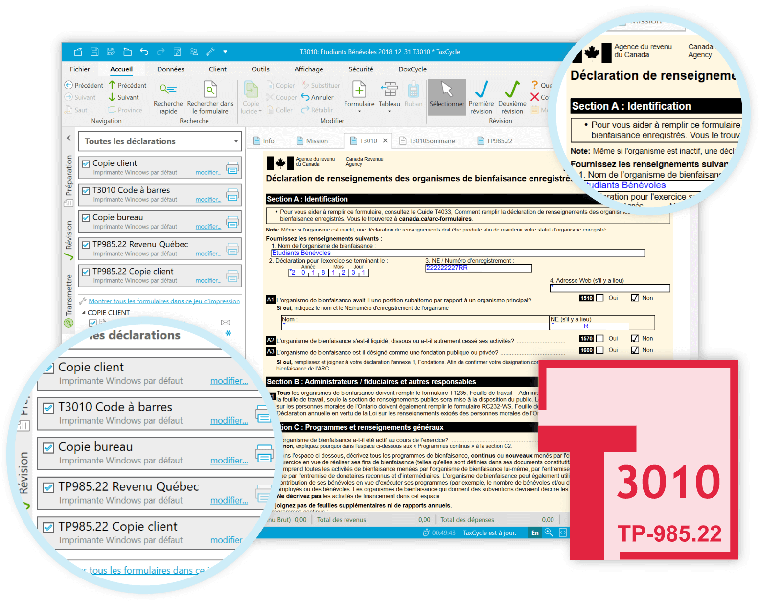 TaxCycle T3010/TP-985.22