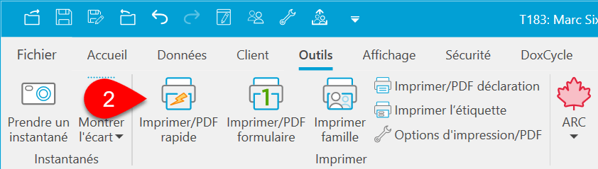 Image : imprimer/PDF rapide