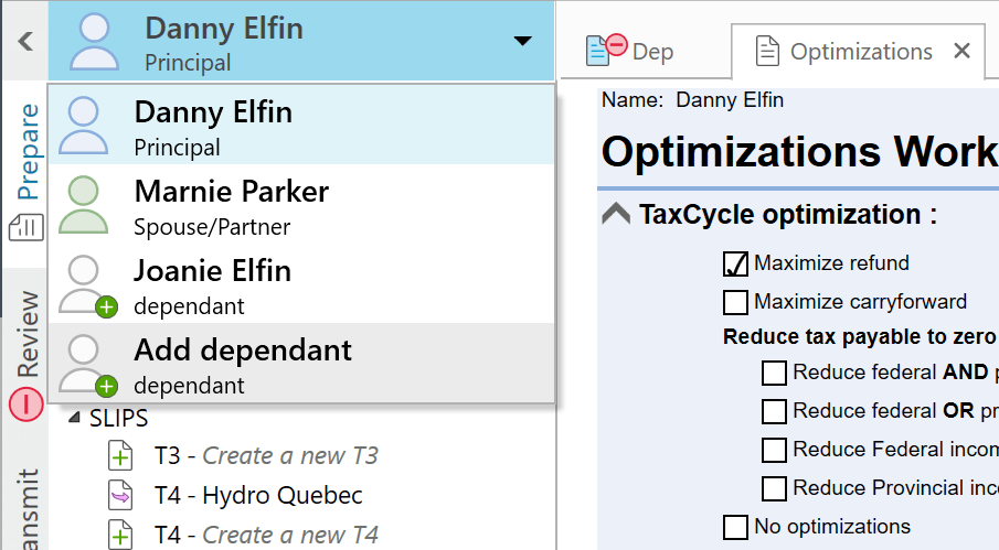 Family Optimizations Worksheet