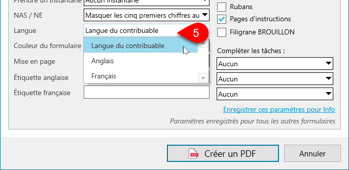 Image : imprimer dans la langue d'impression