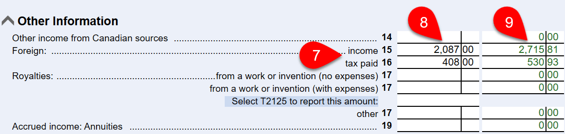 Screen Capture: T5 boxes 15 and 16